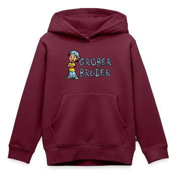 Großer Bruder - Kinder Premium Organic Hoodie - Burgunderrot - Vorne - AI Model Kid Female (0cm)