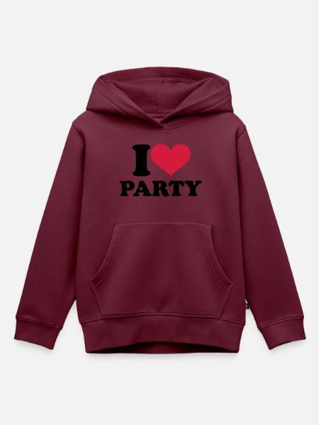 Party - Kinder Premium Organic Hoodie - Burgunderrot