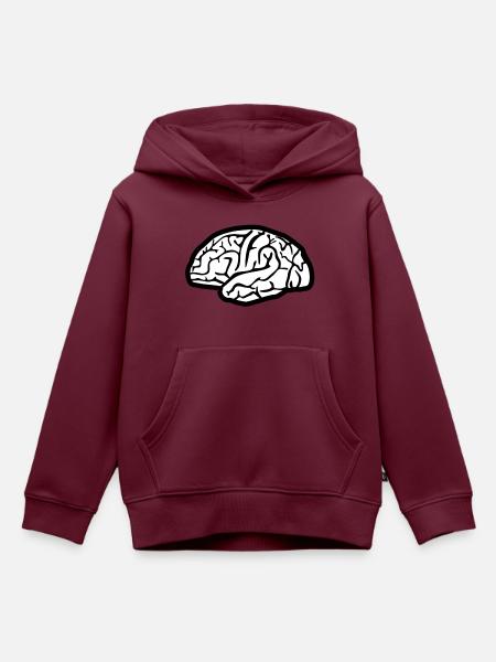 Gehirn, Brain - Kinder Premium Organic Hoodie - Burgunderrot