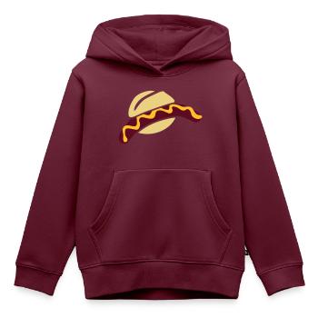 Bratwurst - Kinder Premium Organic Hoodie - Burgunderrot - Vorne - AI Model Kid Female (0cm)