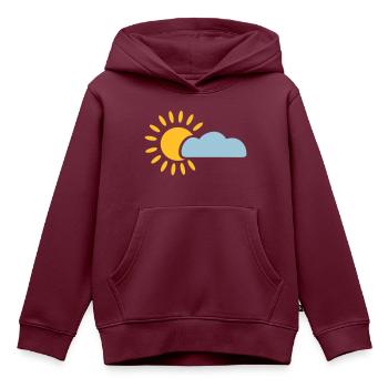 Sonne - Kinder Premium Organic Hoodie - Burgunderrot - Vorne - AI Model Kid Female (0cm)