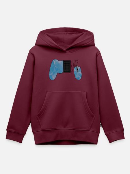Gaming Controller - Kinder Premium Organic Hoodie - Burgunderrot