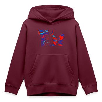 Tor - Kinder Premium Organic Hoodie - Burgunderrot - Vorne - AI Model Kid Female (0cm)