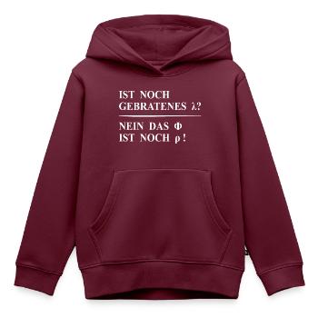 Lustiger Spruch - Physik - Mathe - Chemie - Kinder Premium Organic Hoodie - Burgunderrot - Vorne - AI Model Kid Female (0cm)