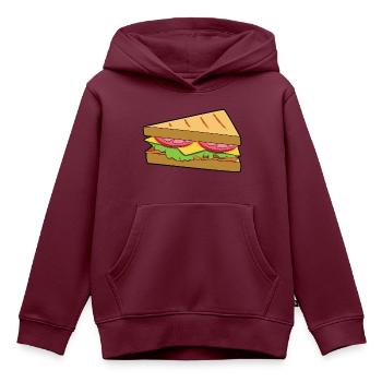 Sandwich - Kinder Premium Organic Hoodie - Burgunderrot - Vorne - AI Model Kid Female (0cm)