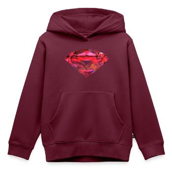 Rötlicher Rubin - Kinder Premium Organic Hoodie - Burgunderrot - Vorne - AI Model Kid Female (0cm)