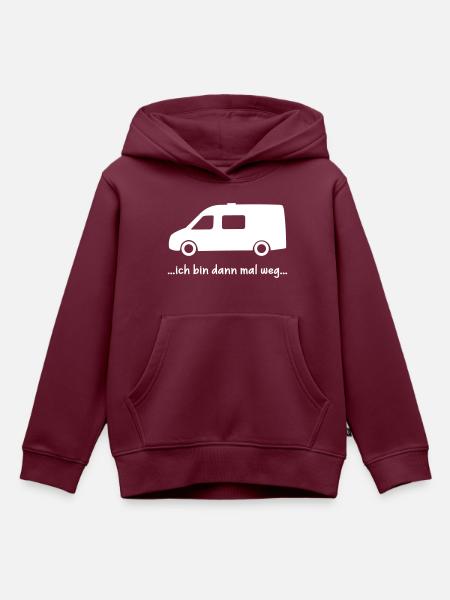 Sprinter Van - ich bin dann mal weg - weiß - Kinder Premium Organic Hoodie - Burgunderrot