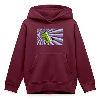 Walkman, retro, nerd, vintage, old school - Kinder Premium Organic Hoodie - Burgunderrot - Vorne - AI Model Kid Female (0cm)
