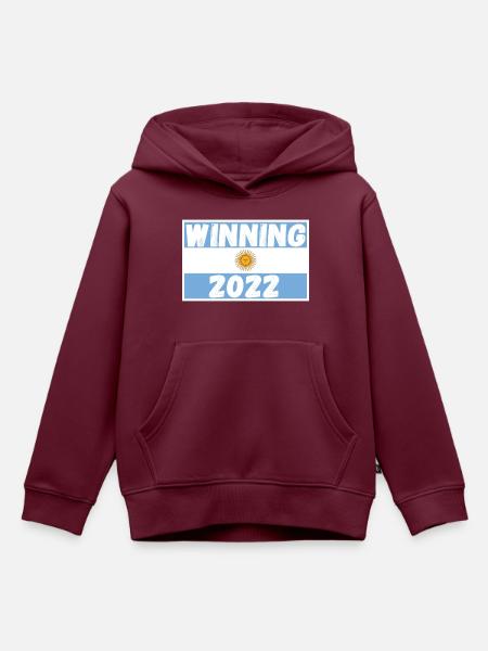 Argentina winning 2022 - Kinder Premium Organic Hoodie - Burgunderrot