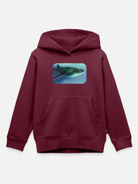 Walhai whale shark - Kinder Premium Organic Hoodie - Burgunderrot