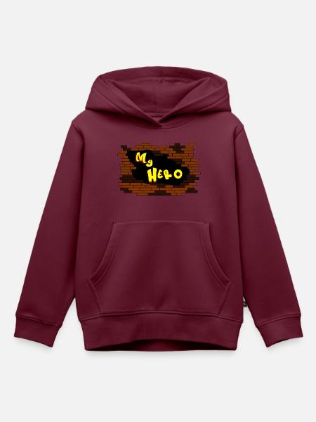 MEIN HERO Graffiti - Kinder Premium Organic Hoodie - Burgunderrot