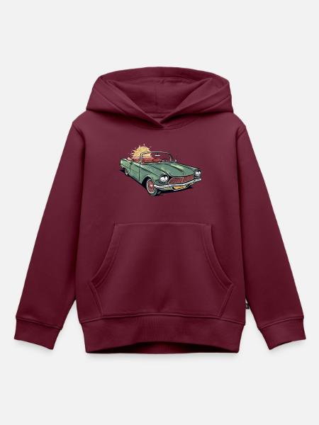 Französisches Cabriolet - Kinder Premium Organic Hoodie - Burgunderrot
