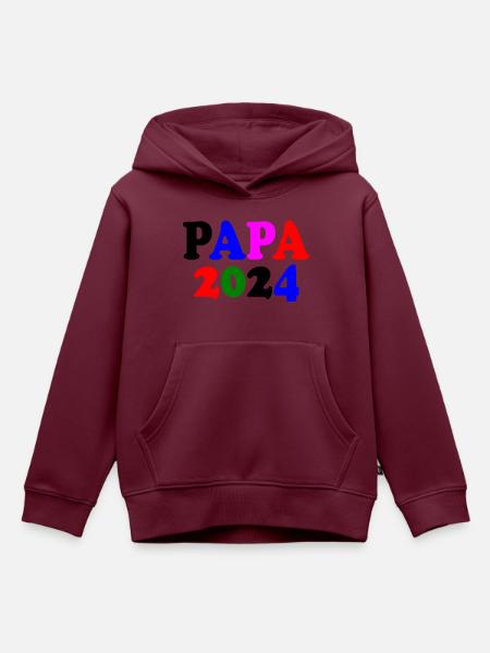 Papa 2024 - Kinder Premium Organic Hoodie - Burgunderrot