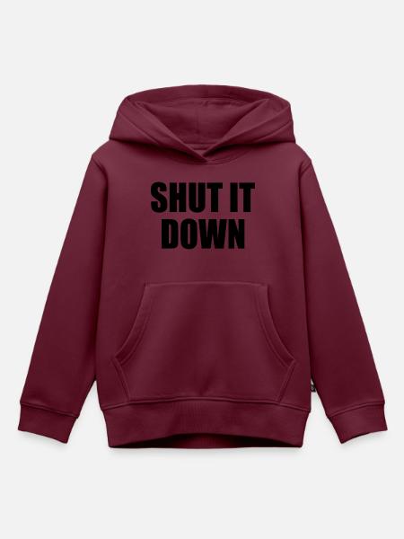 Shut it down - Kinder Premium Organic Hoodie - Burgunderrot