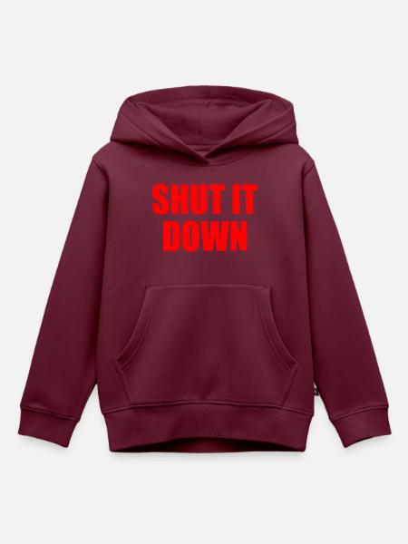 Shut it down - Kinder Premium Organic Hoodie - Burgunderrot