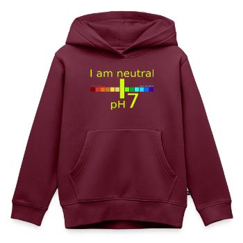 pH 7: Ich bin neutral – Wissenschaft trifft Politik - Kinder Premium Organic Hoodie - Burgunderrot - Vorne - AI Model Kid Female (0cm)