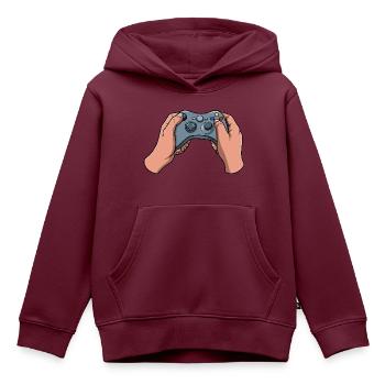 Gamer Controller - Kinder Premium Organic Hoodie - Burgunderrot - Vorne - AI Model Kid Female (0cm)