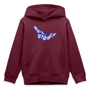 Hand offene Hand offene offene mano - Kinder Premium Organic Hoodie - Burgunderrot - Vorne - AI Model Kid Female (0cm)