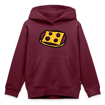Käsebrot - V2 - Kinder Premium Organic Hoodie - Burgunderrot - Vorne - AI Model Kid Female (0cm)