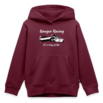 Banger Racing - es ist eine Lebenseinstellung - Kinder Premium Organic Hoodie - Burgunderrot - Vorne - AI Model Kid Female (0cm)