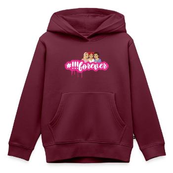 Die Drei !!! #forever - Kinder Premium Organic Hoodie - Burgunderrot - Vorne - AI Model Kid Female (0cm)