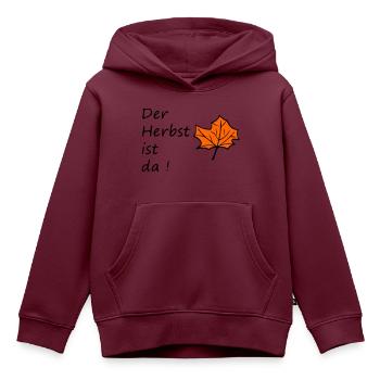 Der Herbst ist da ! - Kinder Premium Organic Hoodie - Burgunderrot - Vorne - AI Model Kid Female (0cm)