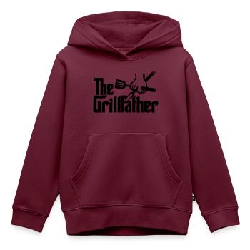 Der Grillvater - Kinder Premium Organic Hoodie - Burgunderrot - Vorne - AI Model Kid Female (0cm)