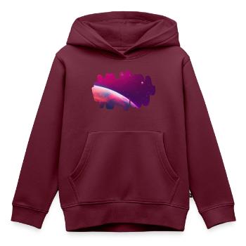 Galaktisches Panorama - Kinder Premium Organic Hoodie - Burgunderrot - Vorne - AI Model Kid Female (0cm)