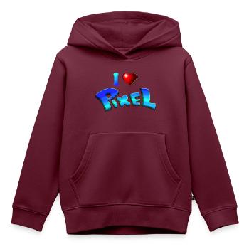 Ich liebe Pixel - Kinder Premium Organic Hoodie - Burgunderrot - Vorne - AI Model Kid Female (0cm)
