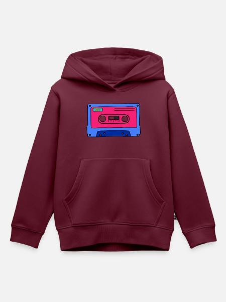 Kassette - Kinder Premium Organic Hoodie - Burgunderrot