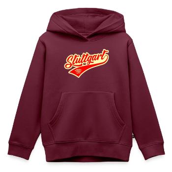 STUTTGART - Kinder Premium Organic Hoodie - Burgunderrot - Vorne - AI Model Kid Female (0cm)