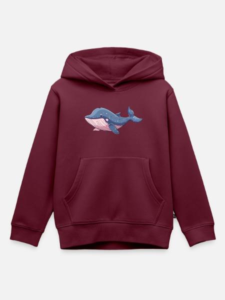 Wal Meeresleben - Kinder Premium Organic Hoodie - Burgunderrot