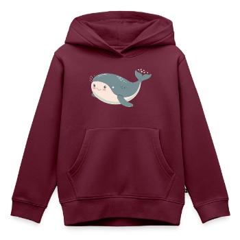 Meeresleben Flosse - Kinder Premium Organic Hoodie - Burgunderrot - Vorne - AI Model Kid Female (0cm)