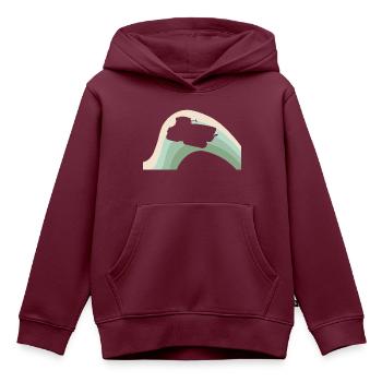 Ernte Bauer - Kinder Premium Organic Hoodie - Burgunderrot - Vorne - AI Model Kid Female (0cm)