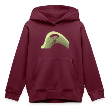 Fallschirmspringen Fallschirm - Kinder Premium Organic Hoodie - Burgunderrot - Vorne - AI Model Kid Female (0cm)