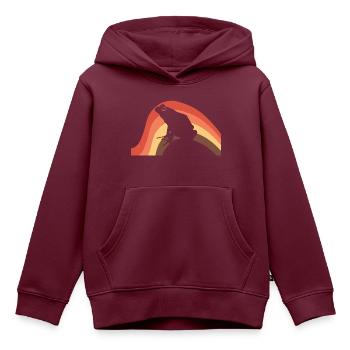Frosch Teich - Kinder Premium Organic Hoodie - Burgunderrot - Vorne - AI Model Kid Female (0cm)
