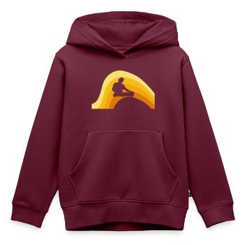 DJ Shuffle - Kinder Premium Organic Hoodie - Burgunderrot - Vorne - AI Model Kid Female (0cm)