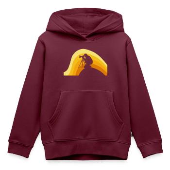 Fotografie Objektiv Kamera - Kinder Premium Organic Hoodie - Burgunderrot - Vorne - AI Model Kid Female (0cm)