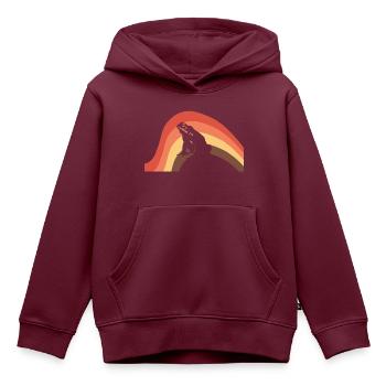 Frosch Teich Quak - Kinder Premium Organic Hoodie - Burgunderrot - Vorne - AI Model Kid Female (0cm)