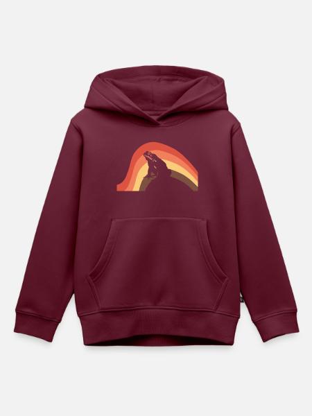 Frosch Teich Quak - Kinder Premium Organic Hoodie - Burgunderrot