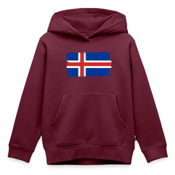Island Flagge Vintage Isländische Flagge Used Look - Kinder Premium Organic Hoodie - Burgunderrot - Vorne - AI Model Kid Female (0cm)
