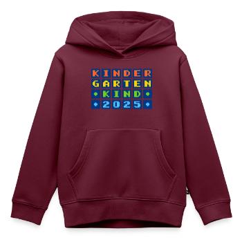 KINDERGARTENKIND 2025 - Kinder Premium Organic Hoodie - Burgunderrot - Vorne - AI Model Kid Female (0cm)
