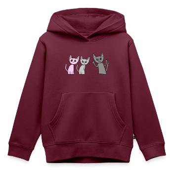 Streit Katzen Katze Haustiere schreien - Kinder Premium Organic Hoodie - Burgunderrot - Vorne - AI Model Kid Female (0cm)