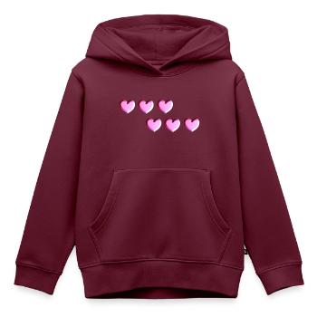 sechs herzen pink glitzer - Kinder Premium Organic Hoodie - Burgunderrot - Vorne - AI Model Kid Female (0cm)