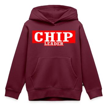chipleader poker bluff holdem cards win bet casino - Kinder Premium Organic Hoodie - Burgunderrot - Vorne - AI Model Kid Female (0cm)