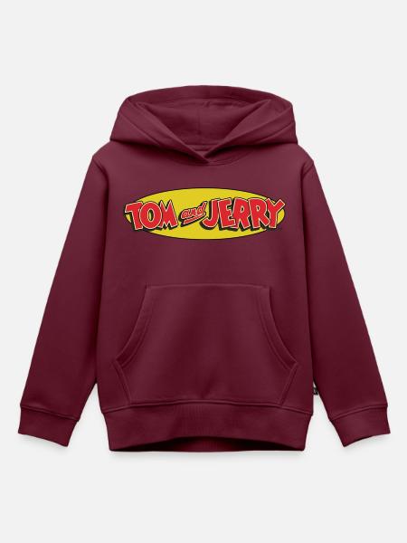 Tom Und Jerry Logo - Kinder Premium Organic Hoodie - Burgunderrot