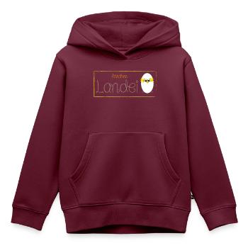 Landei - Kinder Premium Organic Hoodie - Burgunderrot - Vorne - AI Model Kid Female (0cm)