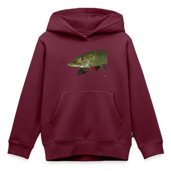 Hecht - Kinder Premium Organic Hoodie - Burgunderrot - Vorne - AI Model Kid Female (0cm)