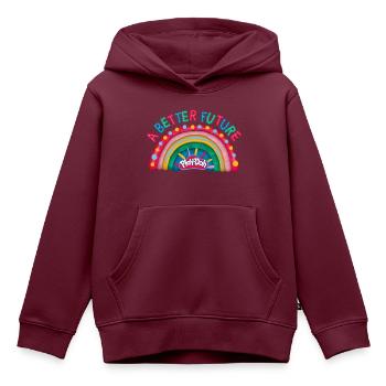 Play-Doh Regenbogen Aus Knete Eine Bessere Zukunft - Kinder Premium Organic Hoodie - Burgunderrot - Vorne - AI Model Kid Female (0cm)