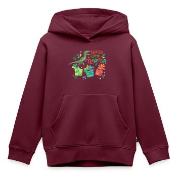 Jurassic World Weihnachten Santas's Little Raptor - Kinder Premium Organic Hoodie - Burgunderrot - Vorne - AI Model Kid Female (0cm)